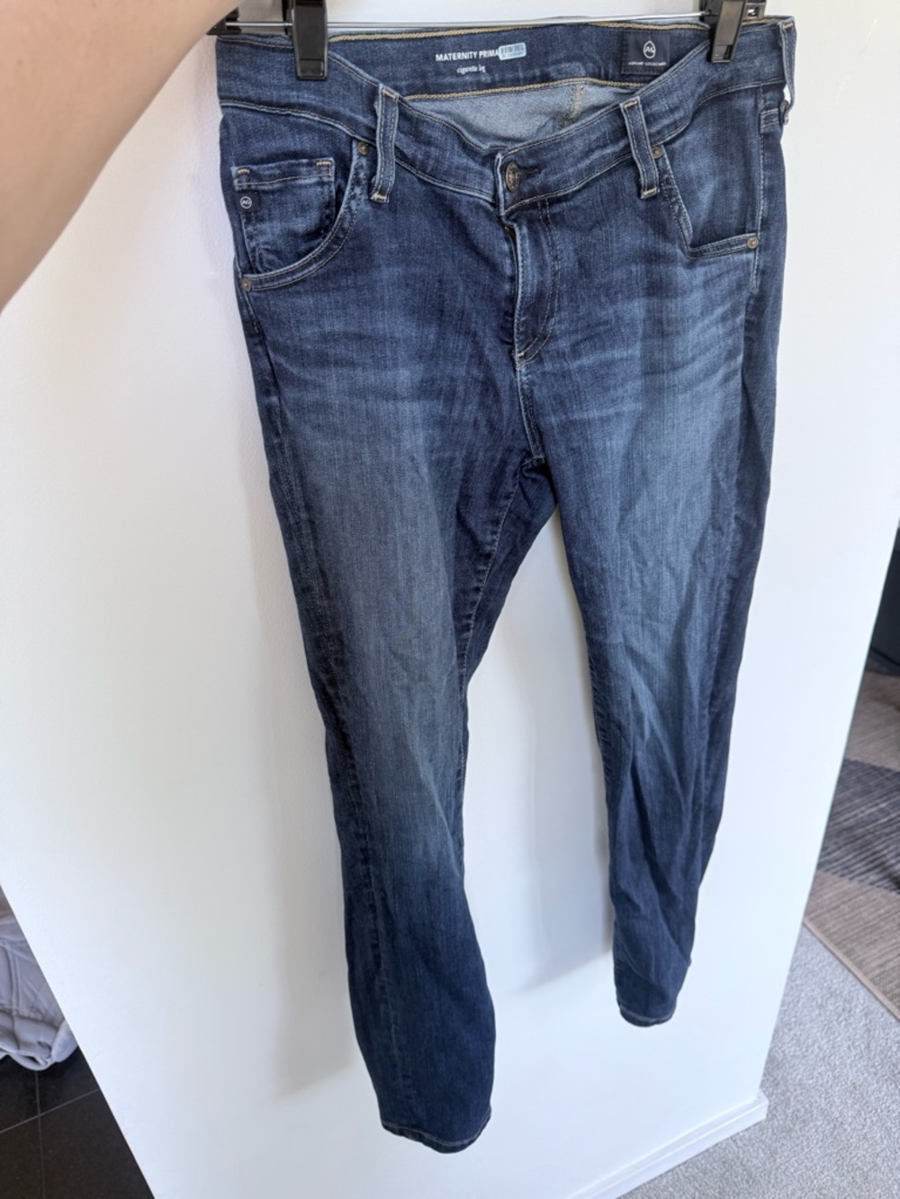AG Adriano Goldschmied Women’s Skinny Maternity Jeans - Dark Blue Wash